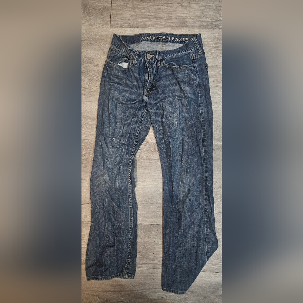 American Eagle Outfitters Blue Straight Jeans Classic Denim